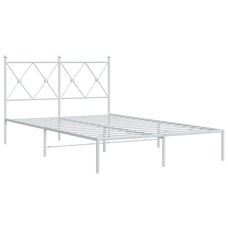 Vidaxl bedframe met hoofdbord metaal wit 120x190 cm