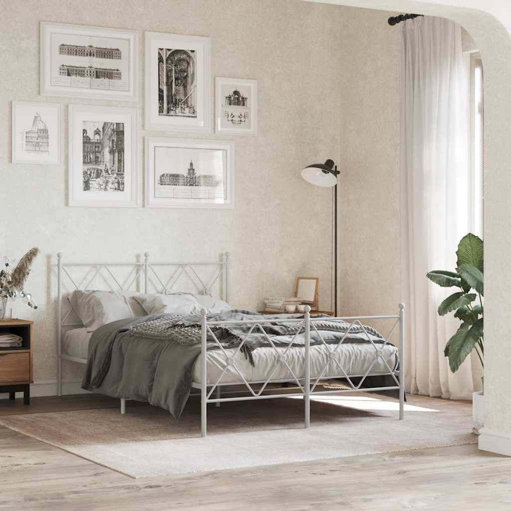 Vidaxl vervangend hoofdbord 120 cm metaal wit