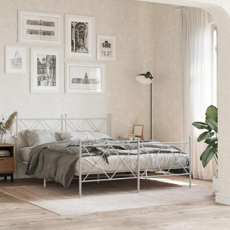 Vidaxl vervangend hoofdbord 160 cm metaal wit