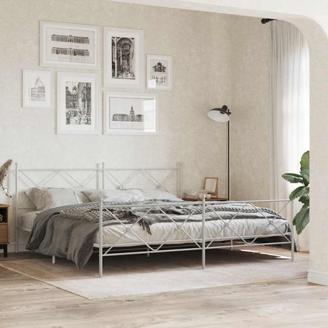 Vidaxl vervangend hoofdbord 193 cm metaal wit