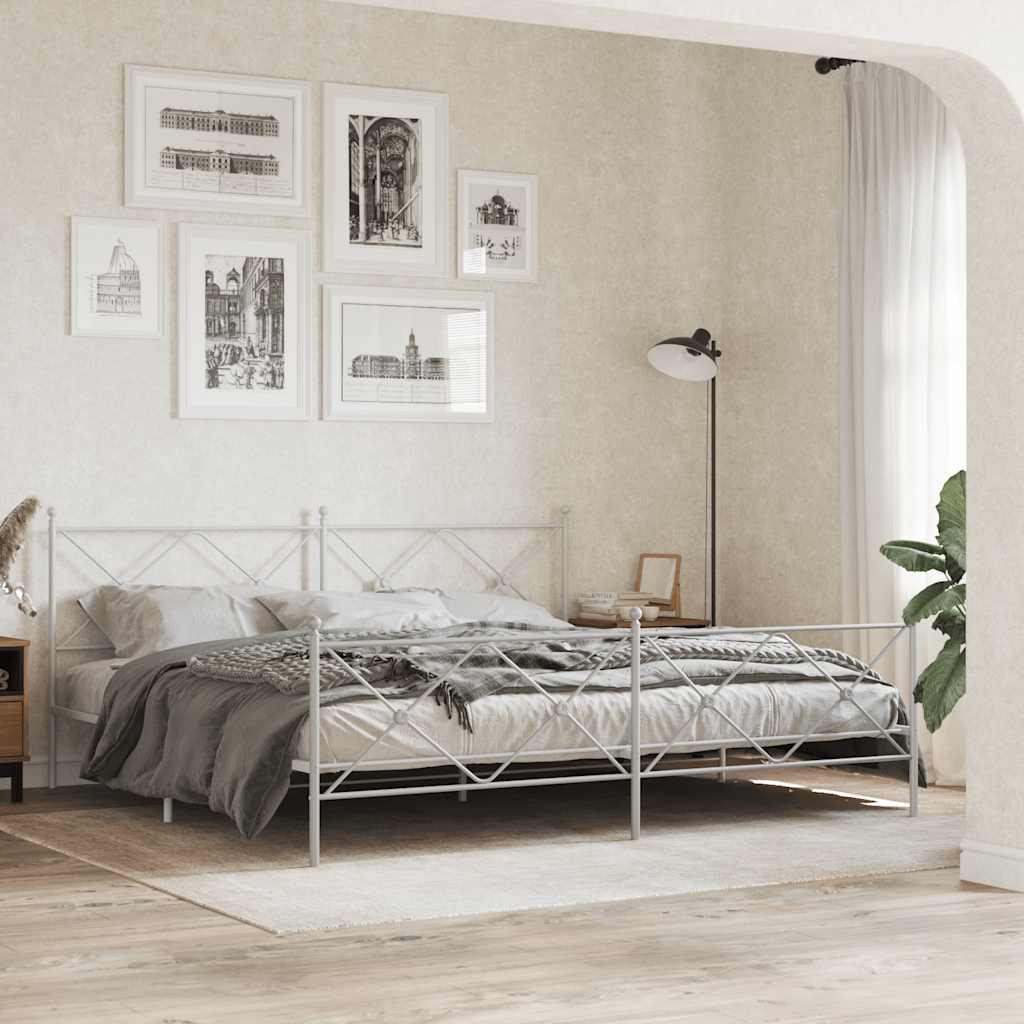 Vidaxl vervangend hoofdbord 200 cm metaal wit