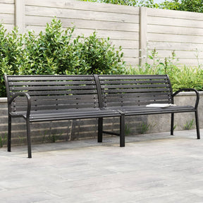 Vidaxl tuinbank dubbel 231 cm staal en hkc zwart