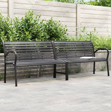 Vidaxl tuinbank dubbel 231 cm staal en hkc zwart