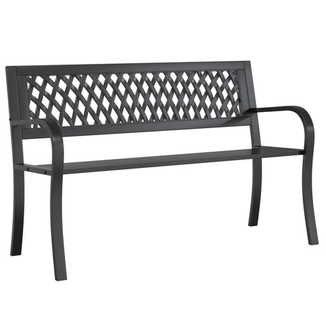 Vidaxl tuinbank 120 cm staal zwart