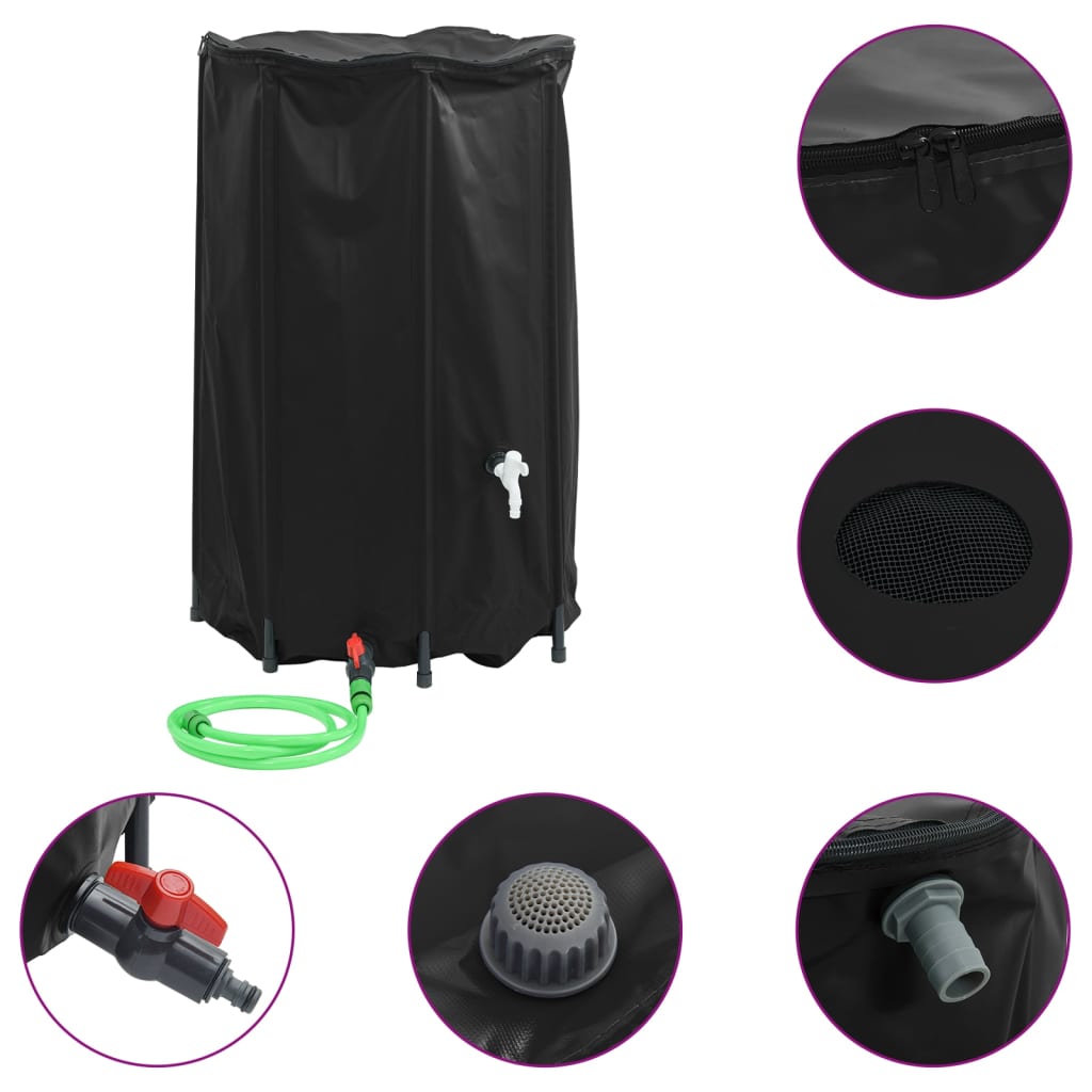 VidaXL Wassertank mit Wasserhahn faltbar 500 l PVC