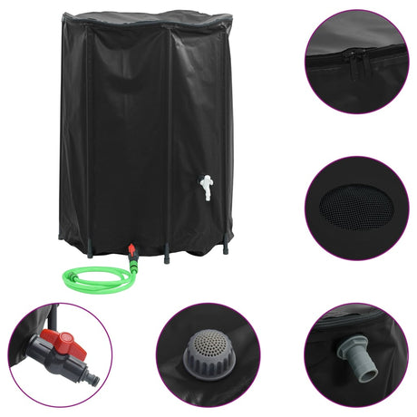 VidaXL Wassertank mit Wasserhahn faltbar 1350 l PVC
