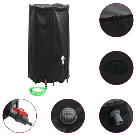 VidaXL Wassertank mit Wasserhahn faltbar 380 l PVC