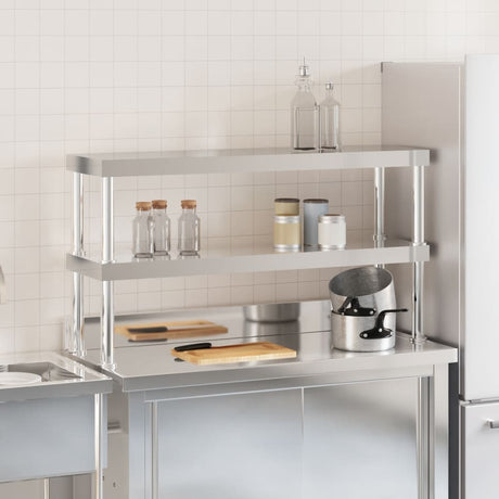 Vidaxx Erhöhung für Arbeitstisch 2-lagig 110x30x65 cm Edelstahl