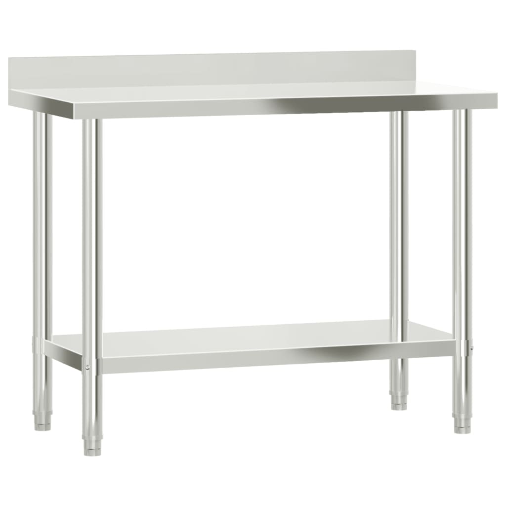 Vidaxx Küchenarbeitstisch mit Spritzschutz 110x55x93 cm Edelstahl
