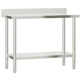 Vidaxx Küchenarbeitstisch mit Spritzschutz 110x55x93 cm Edelstahl