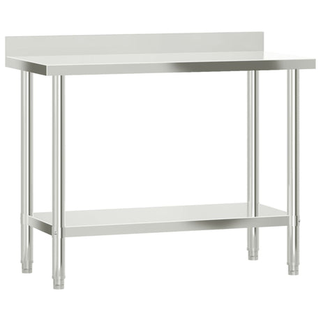 Vidaxx Küchenarbeitstisch mit Spritzschutz 110x55x93 cm Edelstahl