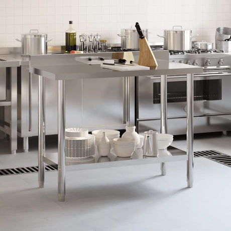 Vidaxx Küchenarbeitstisch mit Spritzschutz 110x55x93 cm Edelstahl
