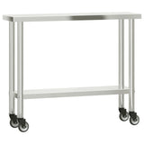Vidaxx Küchenarbeitstisch mit Rollen 110x30x85 cm Edelstahl