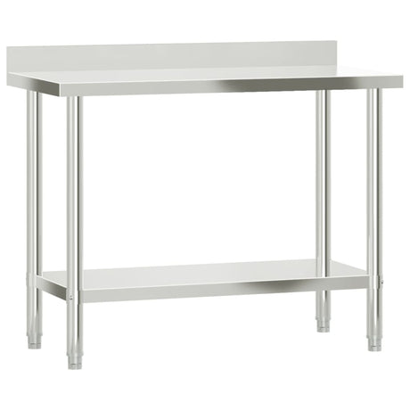 Vidaxxl Küchenarbeitstisch mit Spritzschutz 110x55x93 cm Edelstahl