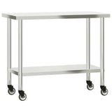 Vidaxx Küchenarbeitstisch mit Rollen 110x55x85 cm Edelstahl