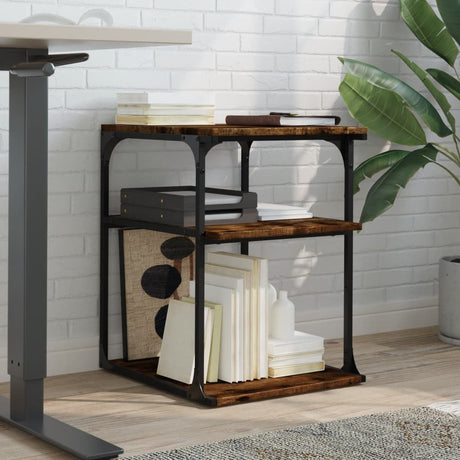 Vidaxx Druckerschrank 3-schichtig 43x48x64 cm verarbeitetes Holz, geräucherte Eiche