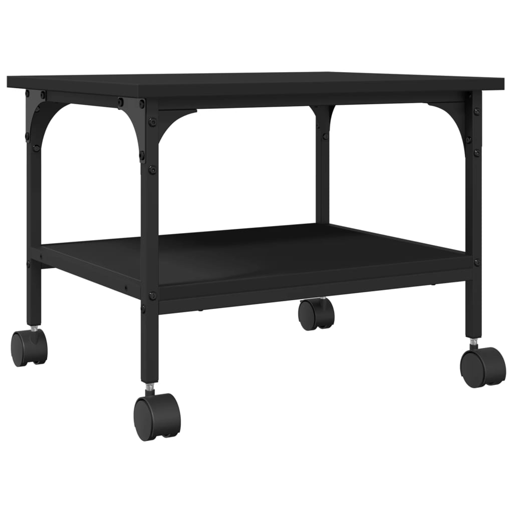 Vidaxx Druckerschrank 2-lagig 50x40x38 cm verarbeitetes Holz schwarz