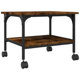 VidaXL Druckerschrank 2-lagig 50x40x38 cm verarbeitetes Holz, geräucherte Eiche