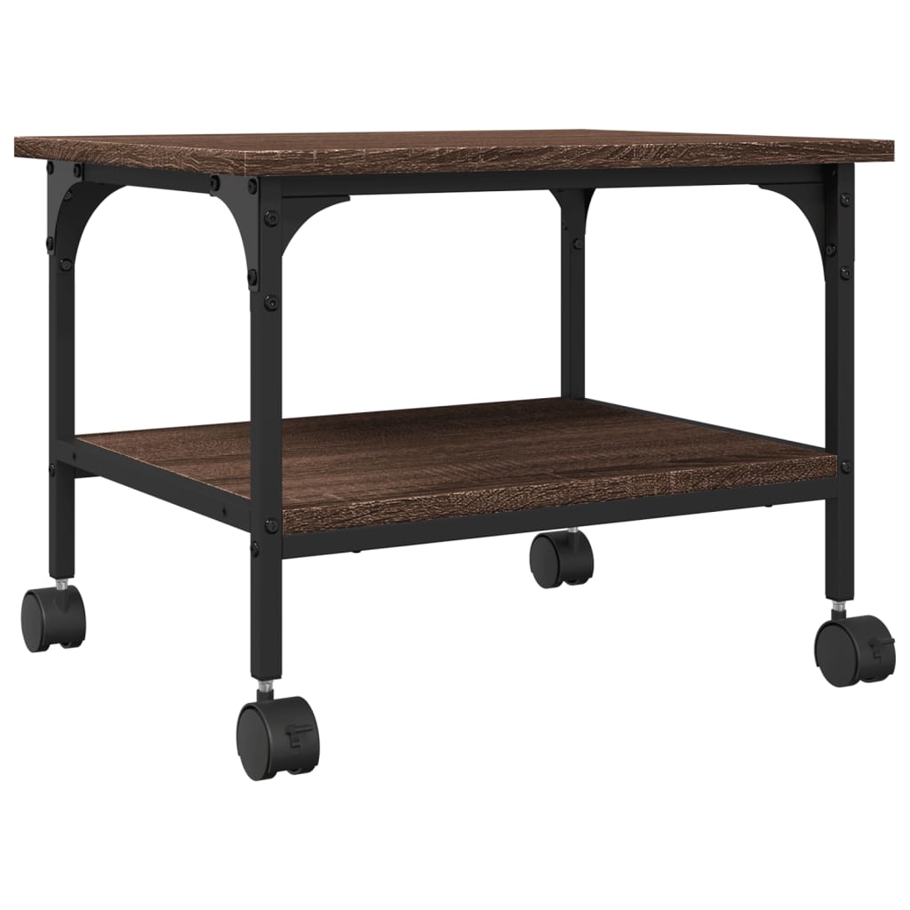 Vidaxx Druckerschrank 2-schichtig 50x40x38 cm verarbeitetes Holz Eiche braun