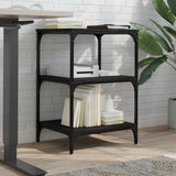 Vidaxx Druckerschrank 3-schichtig 50x41x75 cm verarbeitetes Holz schwarz