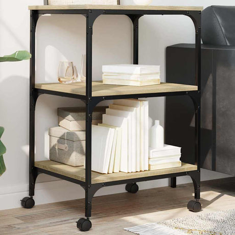 VidaXL Druckerschrank 3-schichtig 50x41x75 cm Holzwerkstoff Sonoma-Eiche