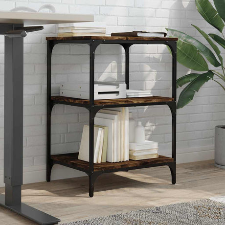 VidaXL Druckerschrank 3-lagig 50x41x75 cm verarbeitetes Holz, geräucherte Eiche