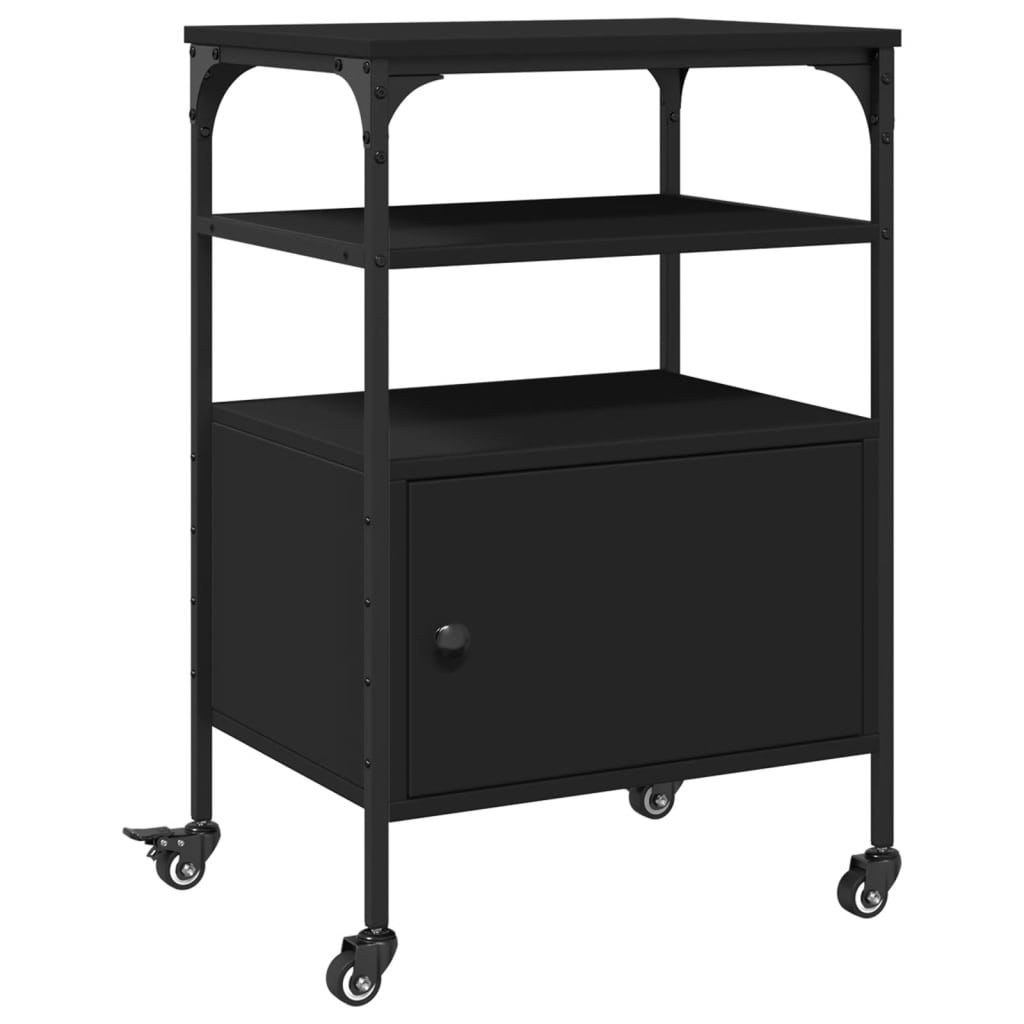 Vidaxx Druckerschrank 3-schichtig 50x40x76 cm verarbeitetes Holz schwarz