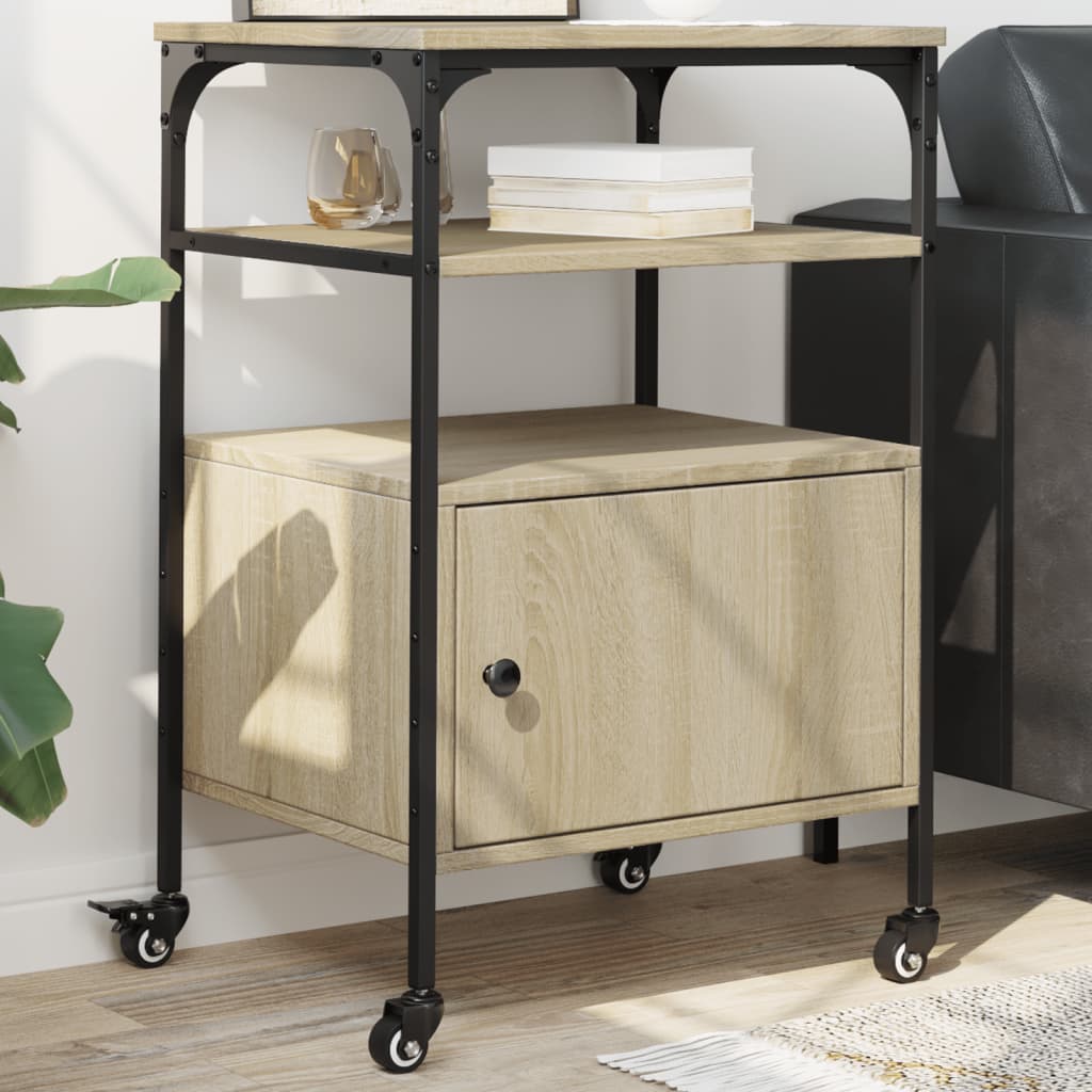 VidaXL Druckerschrank 3-schichtig 50x40x76 cm Holzwerkstoff Sonoma-Eiche