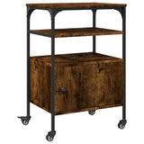 Vidaxx Druckerschrank 3-schichtig 50x40x76 cm verarbeitetes Holz, geräucherte Eiche