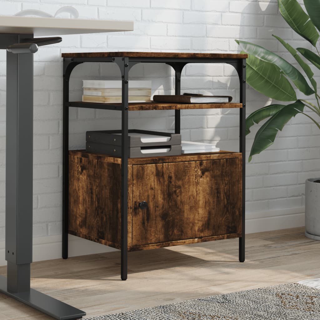 Vidaxx Druckerschrank 3-schichtig 50x40x76 cm verarbeitetes Holz, geräucherte Eiche