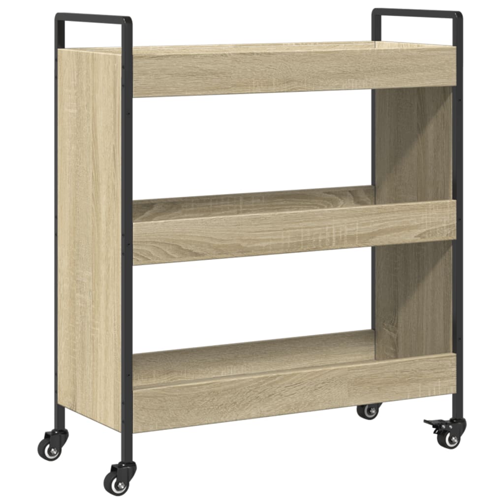 Vidaxl keukentrolley 70x30x82 cm bewerkt hout sonoma eikenkleurig