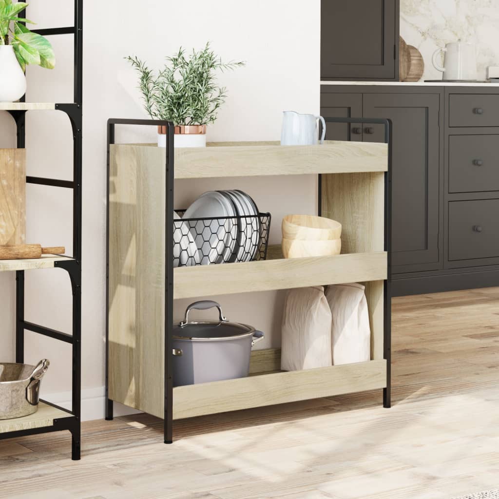 Vidaxl keukentrolley 70x30x82 cm bewerkt hout sonoma eikenkleurig