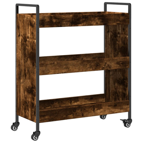 Vidaxl keukentrolley 70x30x82 cm bewerkt hout gerookt eikenkleurig
