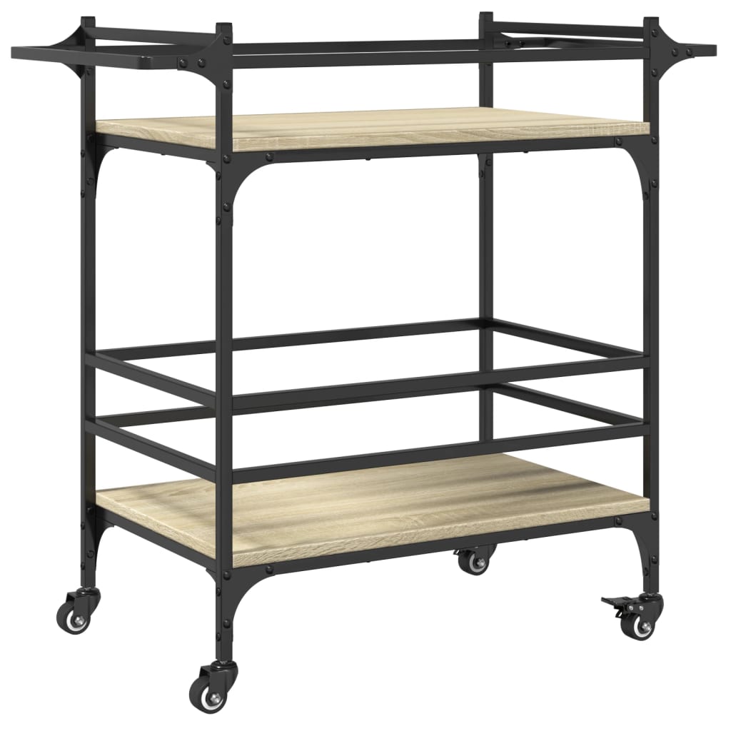 Vidaxl keukentrolley 82x40x78,5 cm bewerkt hout sonoma eikenkleurig