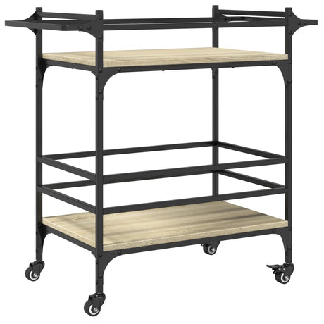 Vidaxl keukentrolley 82x40x78,5 cm bewerkt hout sonoma eikenkleurig