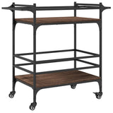Vidaxl keukentrolley 82x40x78,5 cm bewerkt hout bruin eikenkleurig