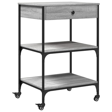 Vidaxl keukentrolley 60x48x89,5 cm bewerkt hout grijs sonoma eiken