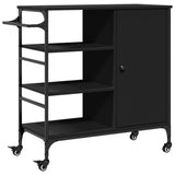 Vidaxl keukentrolley 87,5x38,5x84,5 cm bewerkt hout zwart
