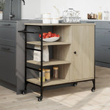 Vidaxl keukentrolley 87,5x38,5x84,5 cm bewerkt hout sonoma eikenkleur