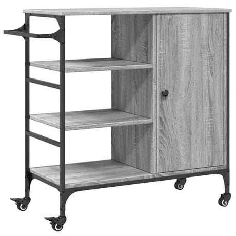 Vidaxl keukentrolley 87,5x38,5x84,5 cm bewerkt hout grijs sonoma eiken