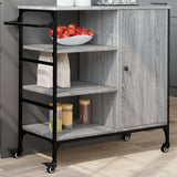 Vidaxl keukentrolley 87,5x38,5x84,5 cm bewerkt hout grijs sonoma eiken