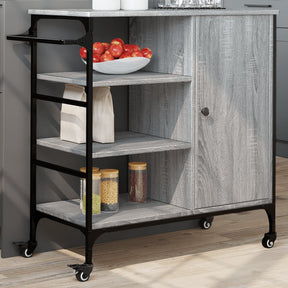Vidaxl keukentrolley 87,5x38,5x84,5 cm bewerkt hout grijs sonoma eiken