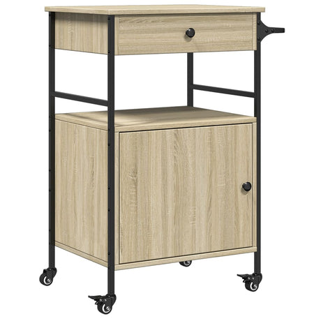 Vidaxl keukentrolley 56x43x89,5 cm bewerkt hout sonoma eikenkleurig