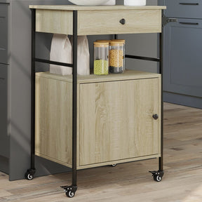 Vidaxl keukentrolley 56x43x89,5 cm bewerkt hout sonoma eikenkleurig