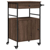 Vidaxl keukentrolley 56x43x89,5 cm bewerkt hout bruin eikenkleurig