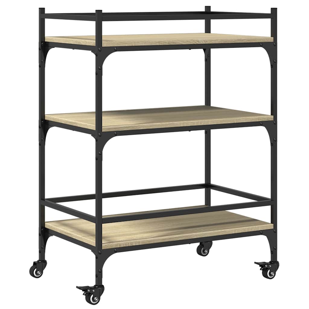 Vidaxl keukentrolley 65x40x86,5 cm bewerkt hout sonoma eikenkleurig
