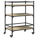 Vidaxl keukentrolley 65x40x86,5 cm bewerkt hout sonoma eikenkleurig