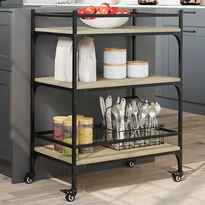 Vidaxl keukentrolley 65x40x86,5 cm bewerkt hout sonoma eikenkleurig