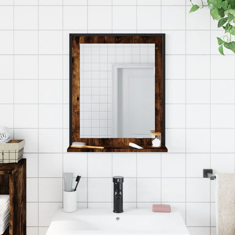 Vidaxl badkamerspiegel met schap 50x12x60 cm hout gerookt eiken
