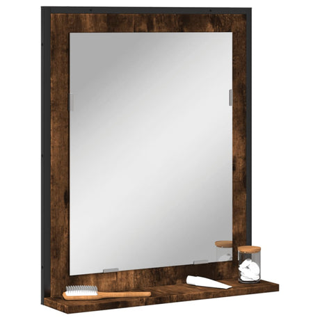 Vidaxl badkamerspiegel met schap 50x12x60 cm hout gerookt eiken